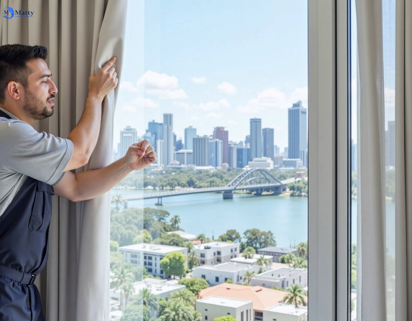 Professional curtain steam cleaning service mount-crosby QLD by Matty Curtain Cleaning